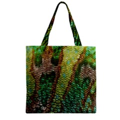 Chameleon Skin Texture Zipper Grocery Tote Bag