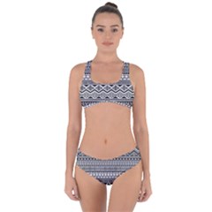 Aztec Pattern Design Criss Cross Bikini Set by BangZart