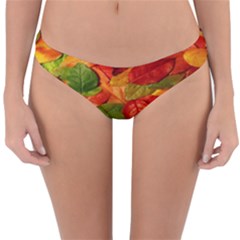 Leaves Texture Reversible Hipster Bikini Bottoms