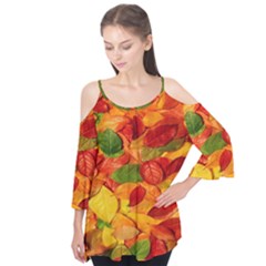 Leaves Texture Flutter Tees