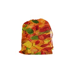 Leaves Texture Drawstring Pouches (small) 