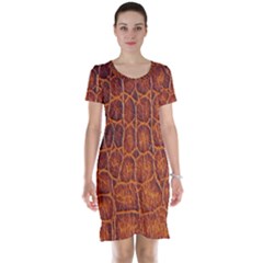 Crocodile Skin Texture Short Sleeve Nightdress