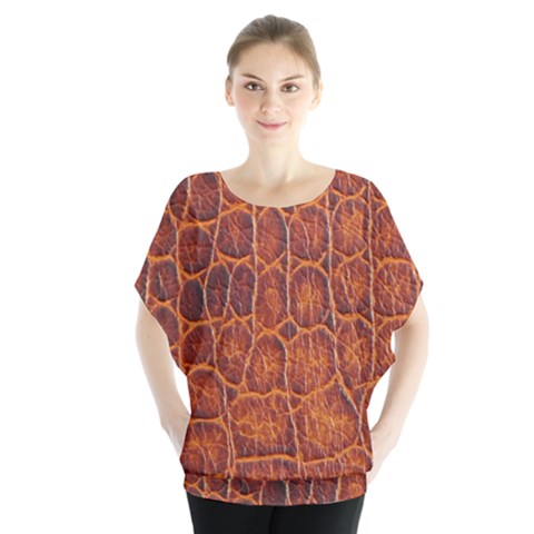 Crocodile Skin Texture Blouse by BangZart