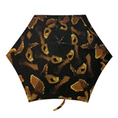 Gold Snake Skin Mini Folding Umbrellas by BangZart