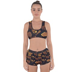 Gold Snake Skin Racerback Boyleg Bikini Set