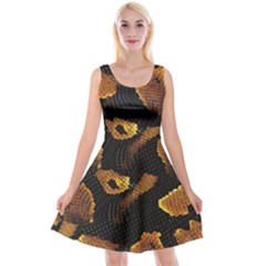 Gold Snake Skin Reversible Velvet Sleeveless Dress