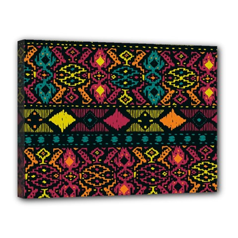 Bohemian Patterns Tribal Canvas 16  X 12  by BangZart