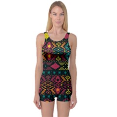 Bohemian Patterns Tribal One Piece Boyleg Swimsuit