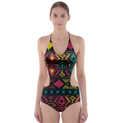 Bohemian Patterns Tribal Cut-out One Piece Swimsuit