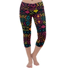 Bohemian Patterns Tribal Capri Yoga Leggings