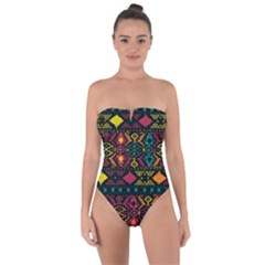 Bohemian Patterns Tribal Tie Back One Piece Swimsuit