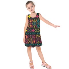 Bohemian Patterns Tribal Kids  Sleeveless Dress