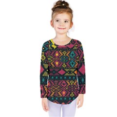 Bohemian Patterns Tribal Kids  Long Sleeve Tee