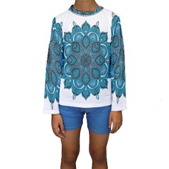 Ornate Mandala Kids  Long Sleeve Swimwear by Valentinaart