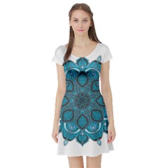 Ornate Mandala Short Sleeve Skater Dress