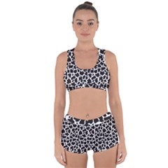 Cow Pattern Background Racerback Boyleg Bikini Set