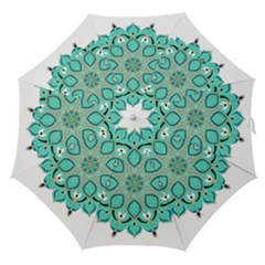 Ornate mandala Straight Umbrellas