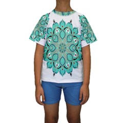 Ornate mandala Kids  Short Sleeve Swimwear