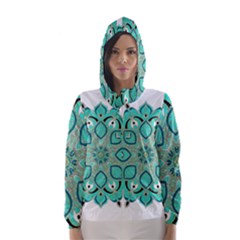 Ornate mandala Hooded Wind Breaker (Women)