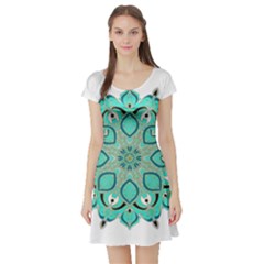 Ornate mandala Short Sleeve Skater Dress