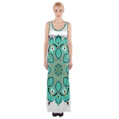Ornate mandala Maxi Thigh Split Dress