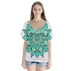 Ornate mandala Flutter Sleeve Top