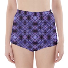 Lavender Moroccan Tilework  High-waisted Bikini Bottoms by KirstenStar