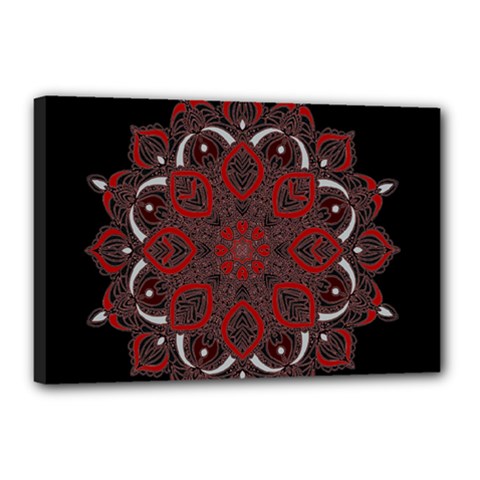 Ornate Mandala Canvas 18  X 12  by Valentinaart