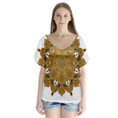 Ornate Mandala Flutter Sleeve Top by Valentinaart