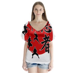 Ninja Flutter Sleeve Top by Valentinaart