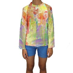 Paint Texture                         Kid s Long Sleeve Swimwear