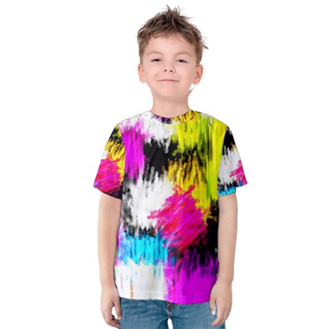 Colorful Blurry Paint Strokes                         Kid s Cotton Tee by LalyLauraFLM