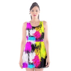 Colorful Blurry Paint Strokes                    Scoop Neck Skater Dress