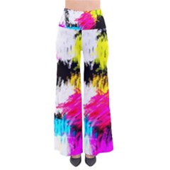 Colorful Blurry Paint Strokes                   Women s Chic Palazzo Pants by LalyLauraFLM