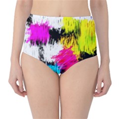 Colorful Blurry Paint Strokes                         High-waist Bikini Bottoms by LalyLauraFLM