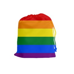 Pride Rainbow Flag Drawstring Pouches (large)  by Valentinaart