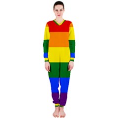 Pride Rainbow Flag Onepiece Jumpsuit (ladies)  by Valentinaart