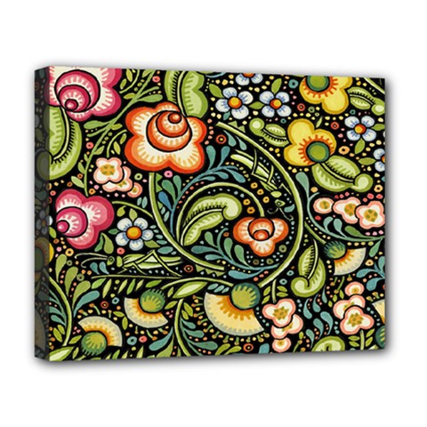 Bohemia Floral Pattern Deluxe Canvas 20  X 16  