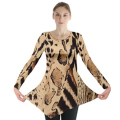 Animal Fabric Patterns Long Sleeve Tunic  by BangZart