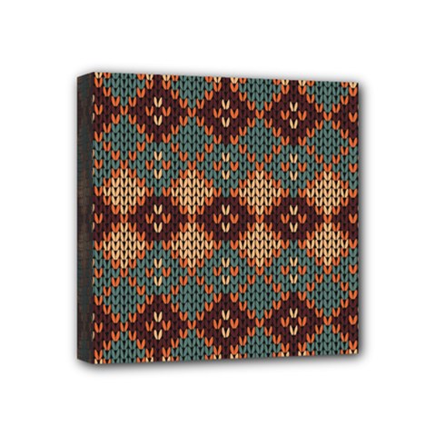 Knitted Pattern Mini Canvas 4  X 4  by BangZart