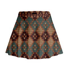 Knitted Pattern Mini Flare Skirt by BangZart