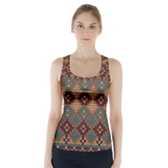 Knitted Pattern Racer Back Sports Top