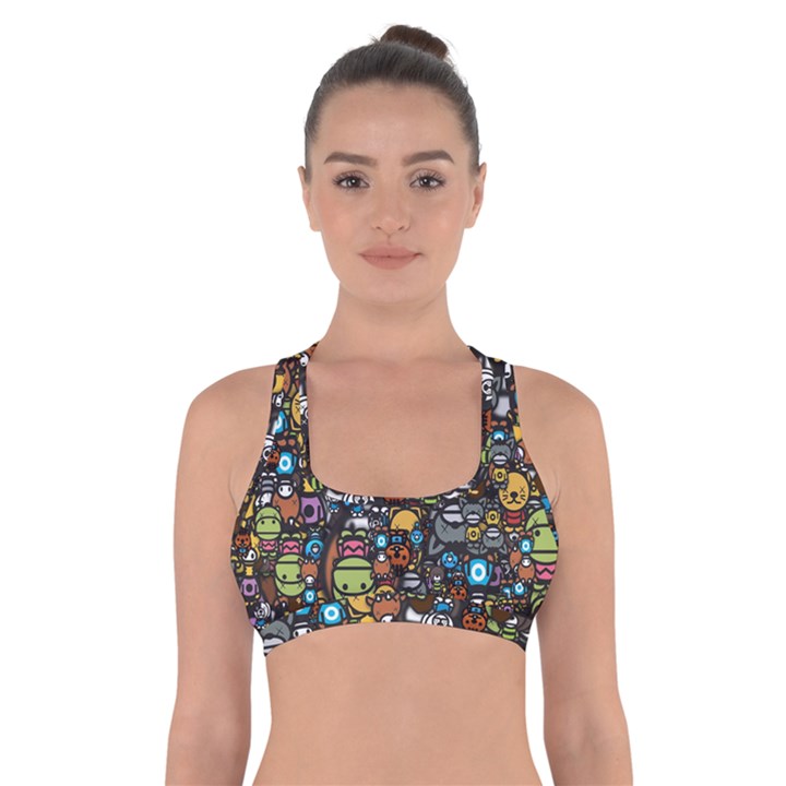 Many Funny Animals Cross Back Sports Bra