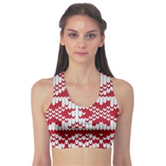 Crimson Knitting Pattern Background Vector Sports Bra