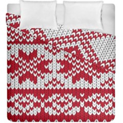 Crimson Knitting Pattern Background Vector Duvet Cover Double Side (king Size)