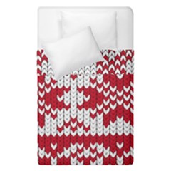 Crimson Knitting Pattern Background Vector Duvet Cover Double Side (single Size)