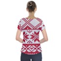 Crimson Knitting Pattern Background Vector Short Sleeve Front Detail Top View2