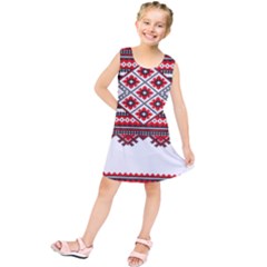 Consecutive Knitting Patterns Vector Kids  Tunic Dress by BangZart