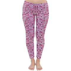 Abstract Pink Squares Classic Winter Leggings