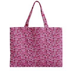 Abstract Pink Squares Zipper Mini Tote Bag
